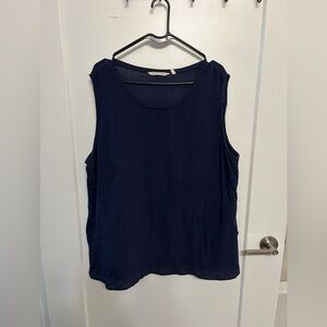 🍁Soft Surroundings Navy Sleeveless Blouse